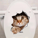 3D Cat Toilet Sticker