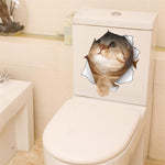 3D Cat Toilet Sticker