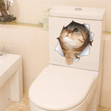 3D Cat Toilet Sticker